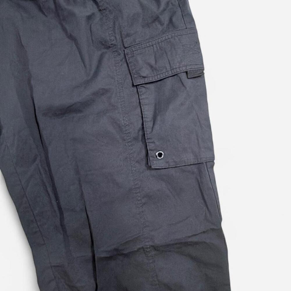 Champion Womens L Black Woven Cargo Jogger Pants Paperbag Waist Snap Pockets - Picture 2 of 8